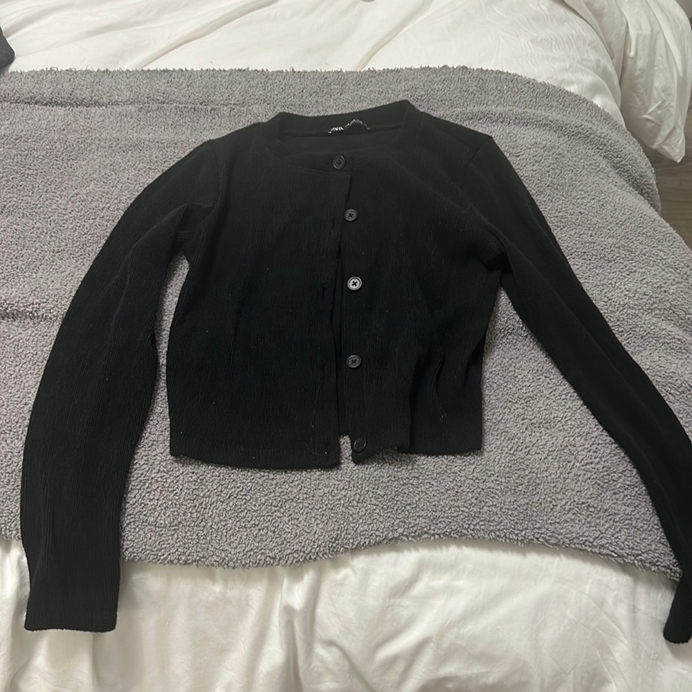 Black Zara Cropped Swearer
